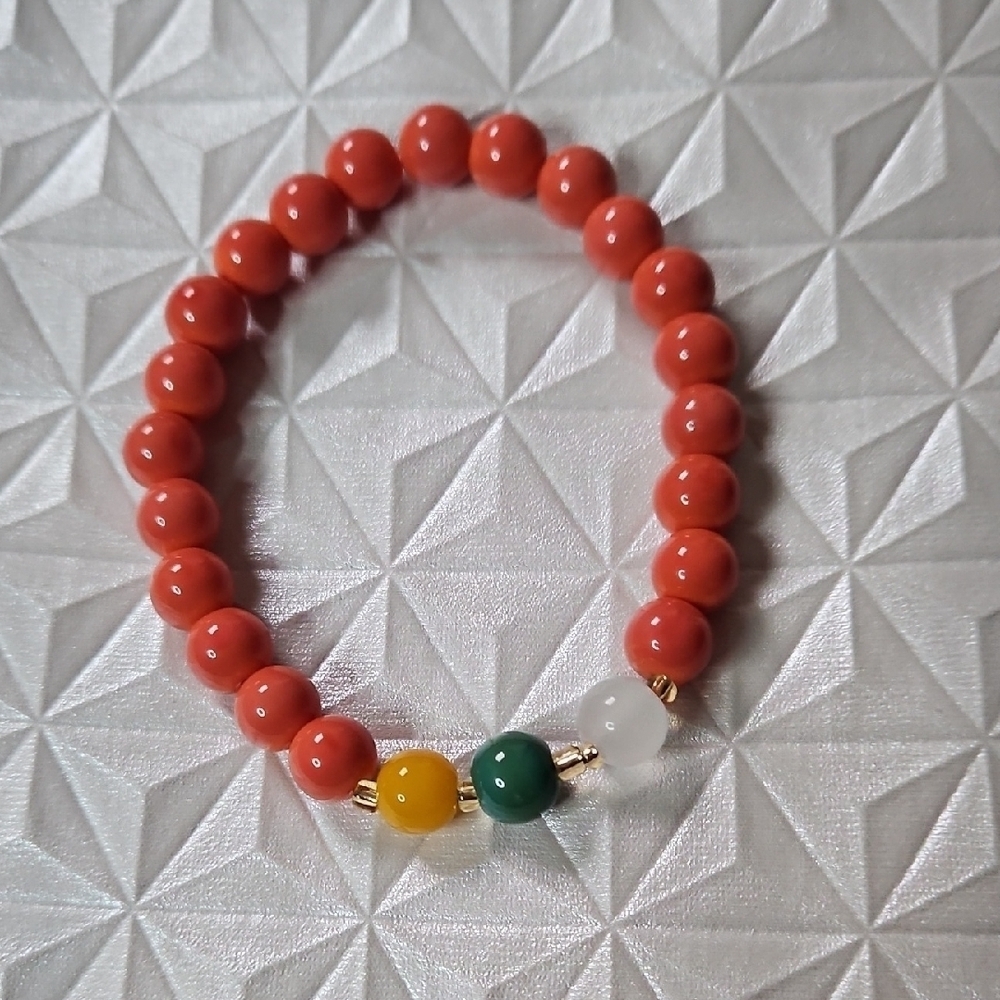 Colorful Coral Beaded Bracelet